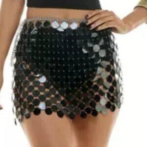 NWT Party City Mini Disc Skirt One Size Black
